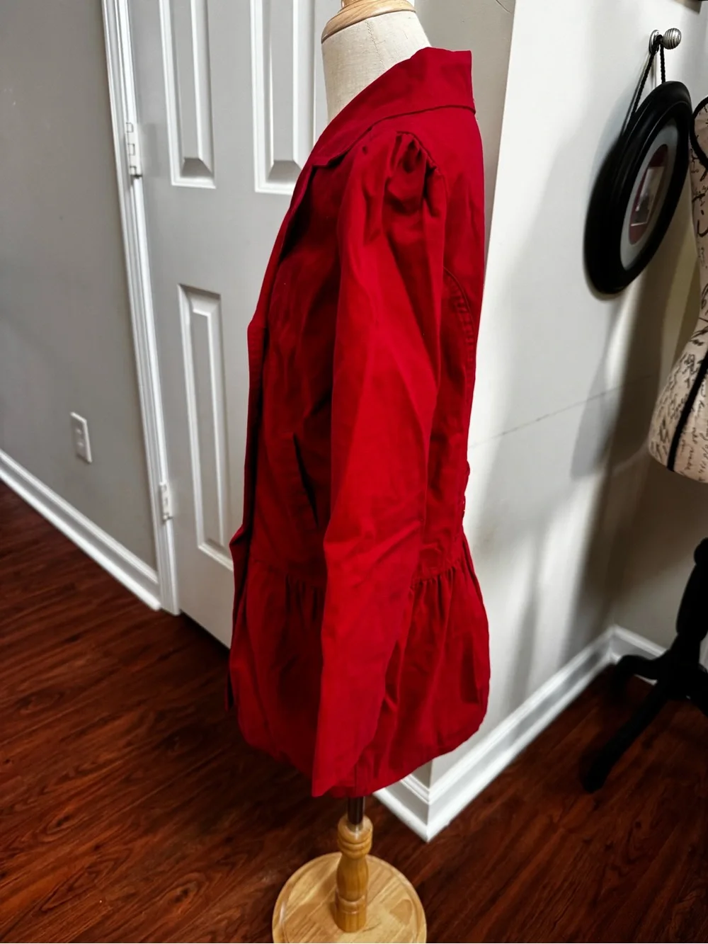 ❤️ Gymboree Peacoat 100% Cotton Red Double-Breasted Heart Print Lining Classic